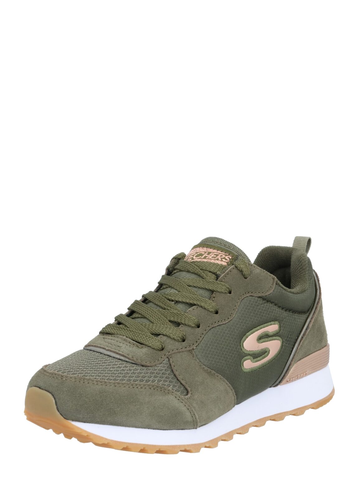 SKECHERS Rövid szárú sportcipők  olíva / rózsa