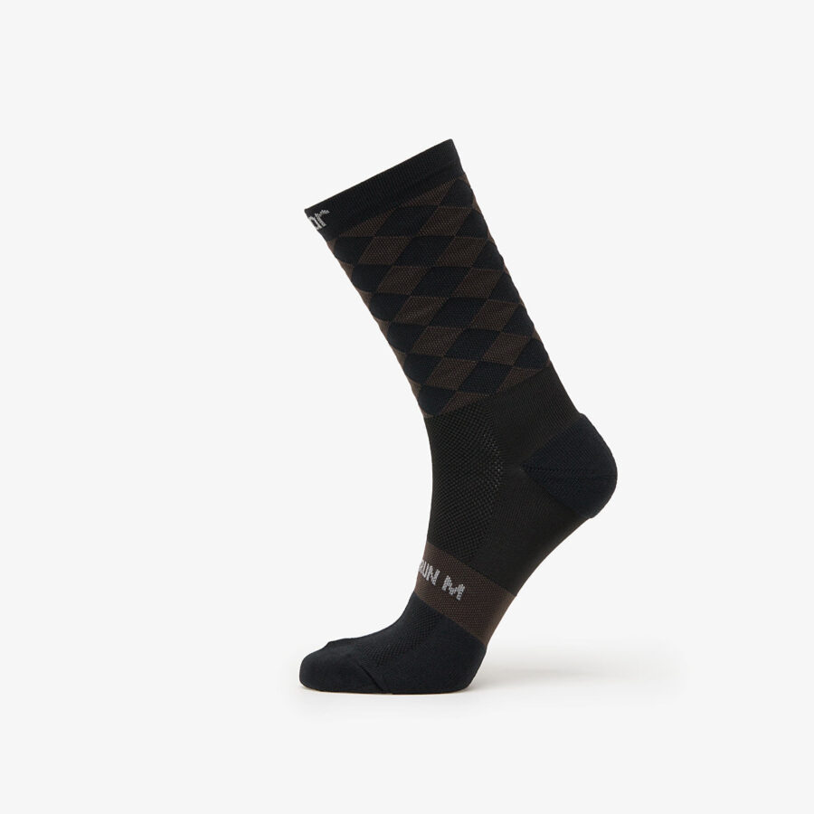 SOAR Running Diamond Crew Sock Black/Brown S-alacsony-ár