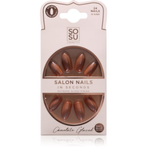 SOSU Cosmetics Salon Nails műköröm árnyalat Chocolate Glazed 24 db