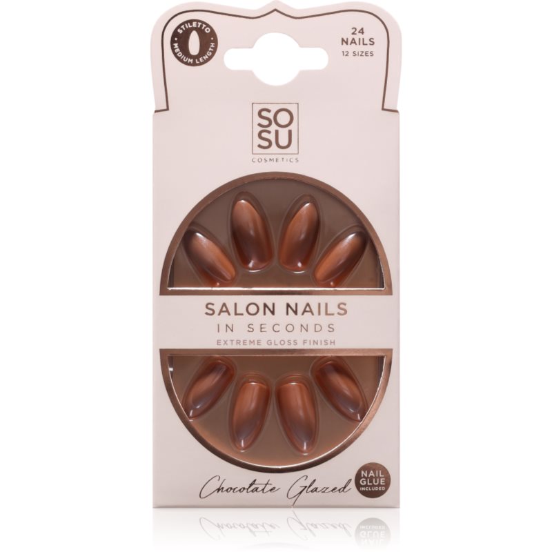 SOSU Cosmetics Salon Nails műköröm árnyalat Chocolate Glazed 24 db