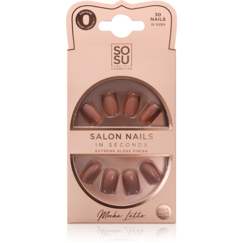 SOSU Cosmetics Salon Nails műköröm árnyalat Mocha Latte 30 db