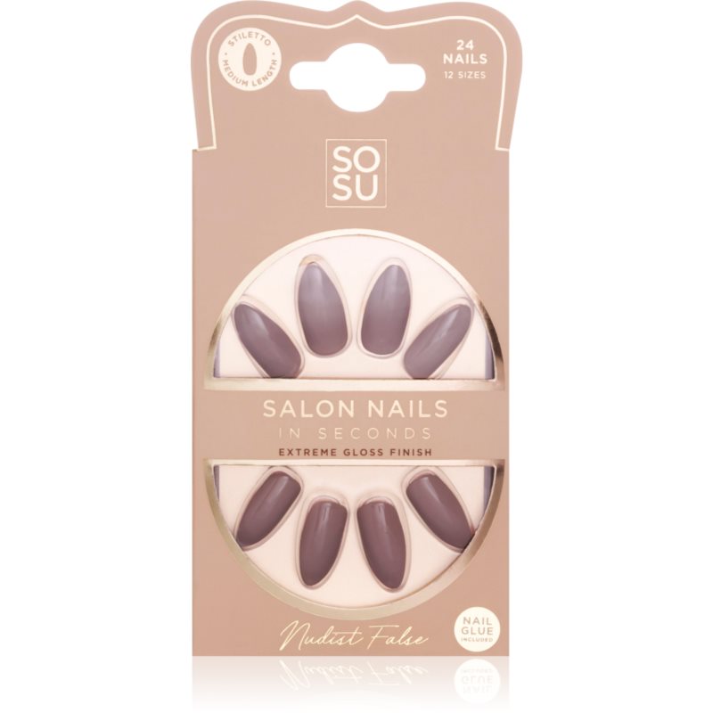 SOSU Cosmetics Salon Nails műköröm árnyalat Nudist 24 db