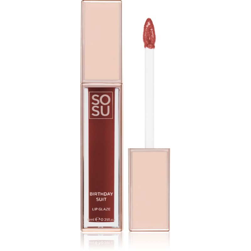 SOSU Cosmetics Satin Lip Glaze hidratáló ajakfény árnyalat Birthday Suit 6 ml