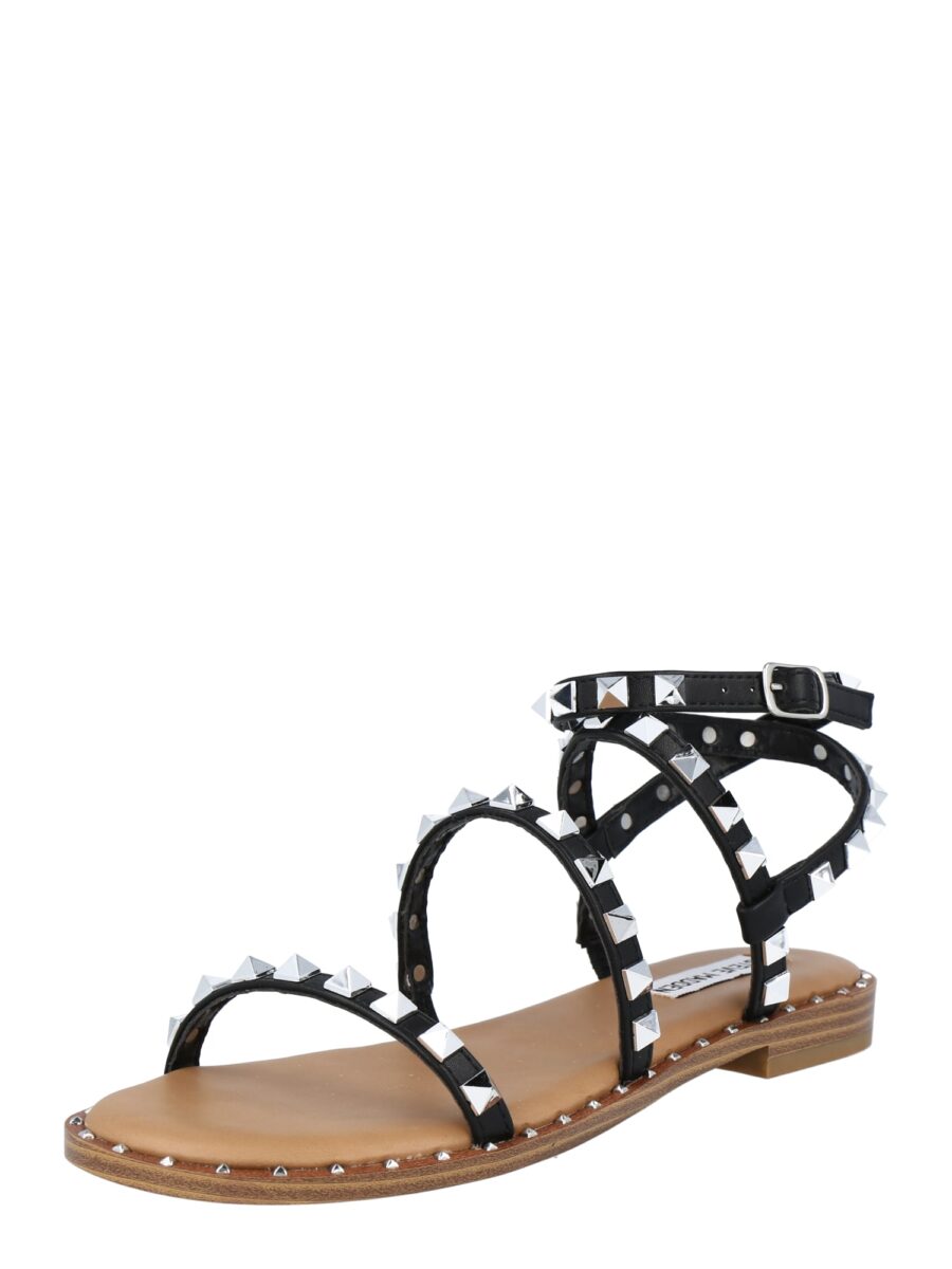 STEVE MADDEN Pántos szandál 'Travel'  fekete / ezüst-hu