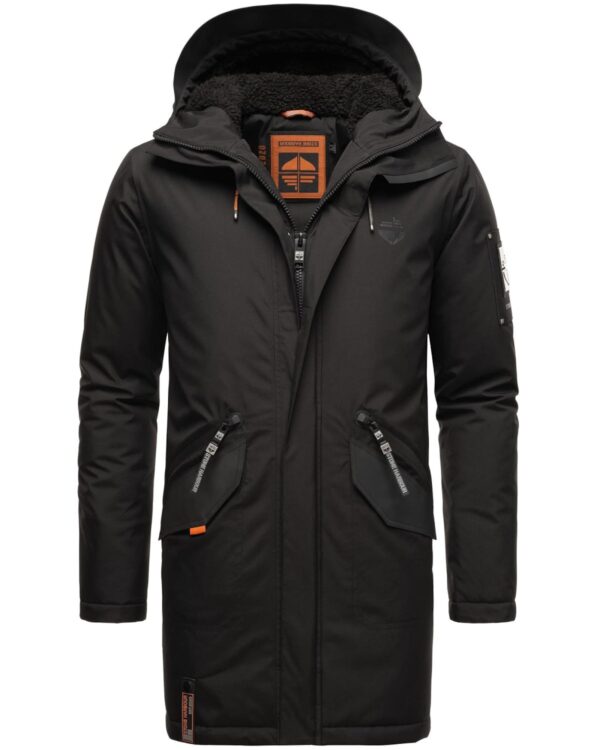 STONE HARBOUR Téli parka 'Ragaan'  szürke / neonnarancs / fekete-hu