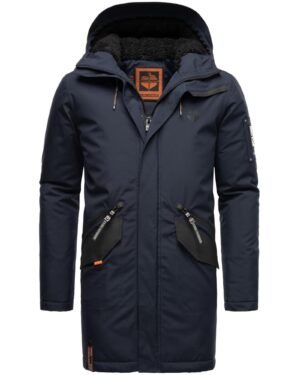 STONE HARBOUR Téli parka 'Ragaan'  tengerészkék / neonnarancs / fekete-hu
