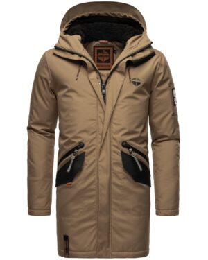 STONE HARBOUR Téli parka 'Ragaan'  világosbarna / fekete-hu