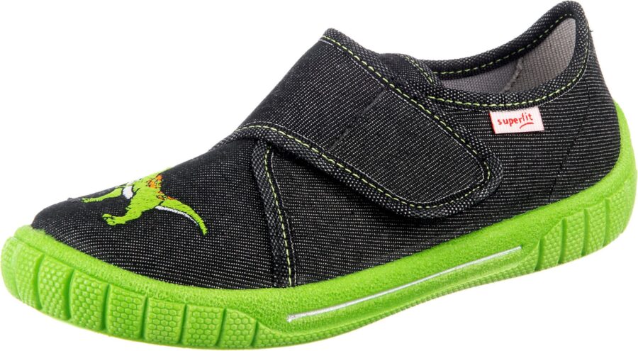 SUPERFIT Házi cipő 'Bill'  neonzöld / tűzpiros / fekete melír / fehér-hu