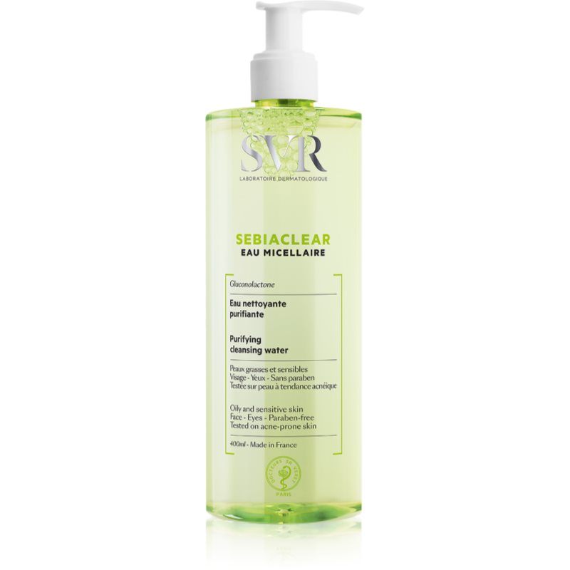 SVR Sebiaclear Eau Micellaire mattító micellás víz zsíros és problémás bőrre 400 ml-Eredeti