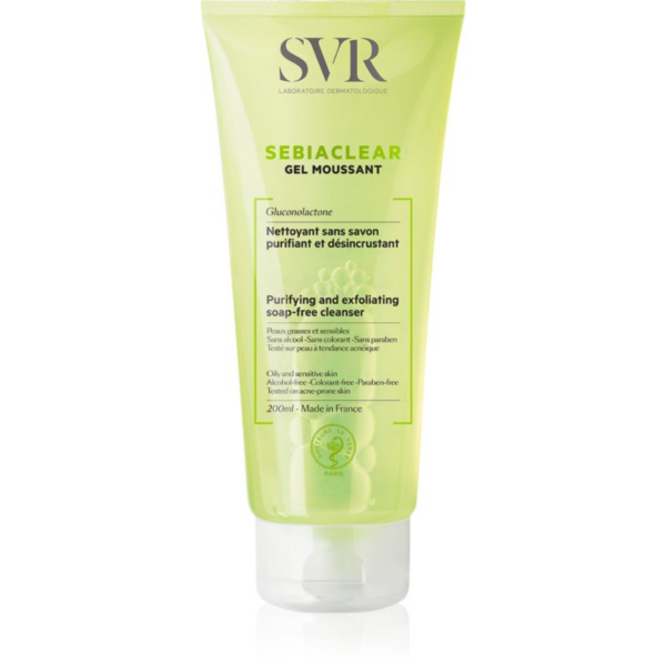 SVR Sebiaclear Gel Moussant tisztító habzó gél zsíros és problémás bőrre 200 ml-Eredeti