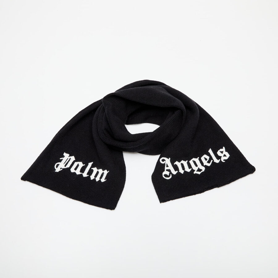 Sál Palm Angels Kids Logo Knit Scarf Black/ White Universal-alacsony-ár