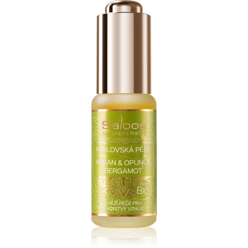 Saloos Bio King's Care Argan & Opuntia & Bergamot tápláló olaj arcra a bőröregedés első jeleinek eltüntetésére 20 ml-Ár