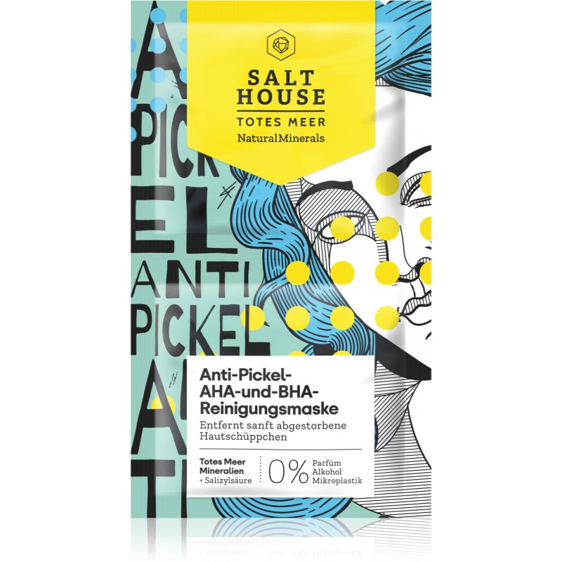 Salt House Natural Minerals Anti-pimple AHA and BHA Cleansing Mask tisztító maszk 2x6 ml-Ár