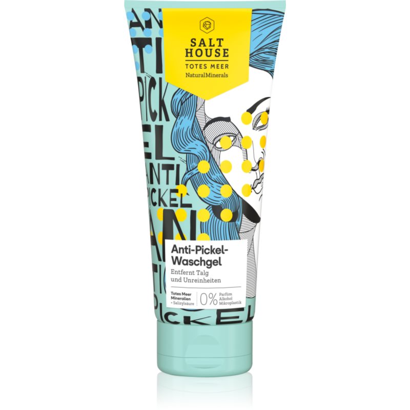 Salt House Natural Minerals Anti-pimple Skin Care arctisztító és szemfestéklemosó gél pattanások ellen 250 ml-Ár