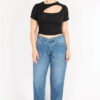 Şans Women's Blue Plus Size Front Pocket Detailed Jeans