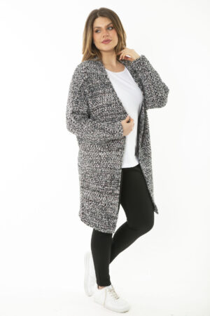 Şans Women's Plus Size Colorful Thick Knitwear Cardigan