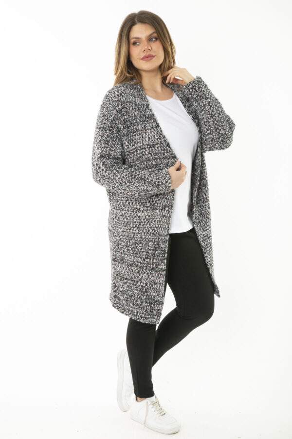 Şans Women's Plus Size Colorful Thick Knitwear Cardigan