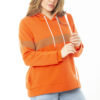 Şans Women's Plus Size Orange Inner Rack Two Thread Hooded Sweatshirt