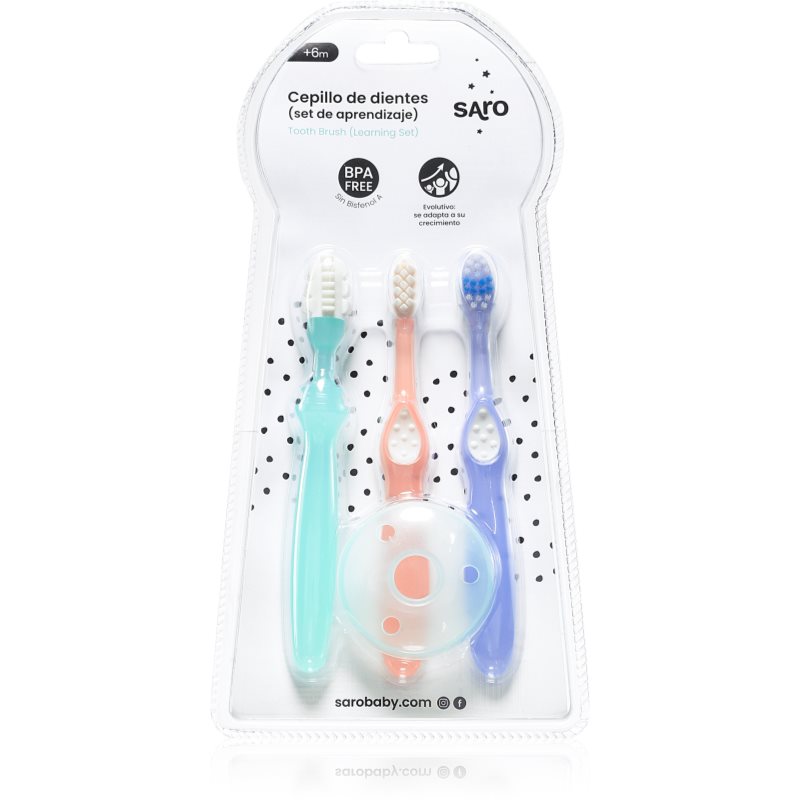 Saro Baby Toothbrushes fogkefék gyermekeknek +6m 3 db