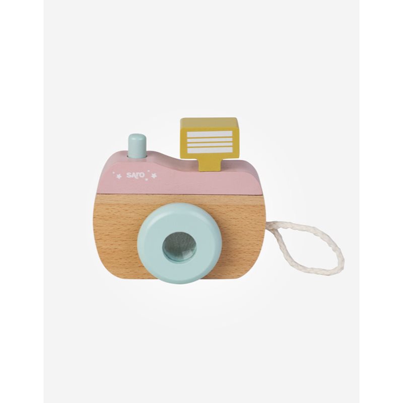 Saro Baby Wooden Camera fényképezőgép fából készült 24 m+ Pink 1 db-Ár