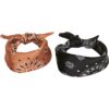 Satin Scarf 2-Pack Black + Cognac