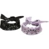 Satin scarf 2-pack black/lilac
