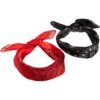 Satin scarf 2-pack black/red