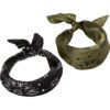 Satin scarf 2-pack blk/olive