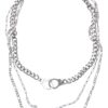 Saturn Layering Necklace - Silver Color