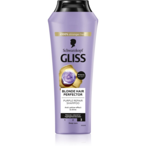 Schwarzkopf Gliss Blonde Hair Perfector hajsampon semlegesíti a sárgás tónusokat 250 ml-Ár