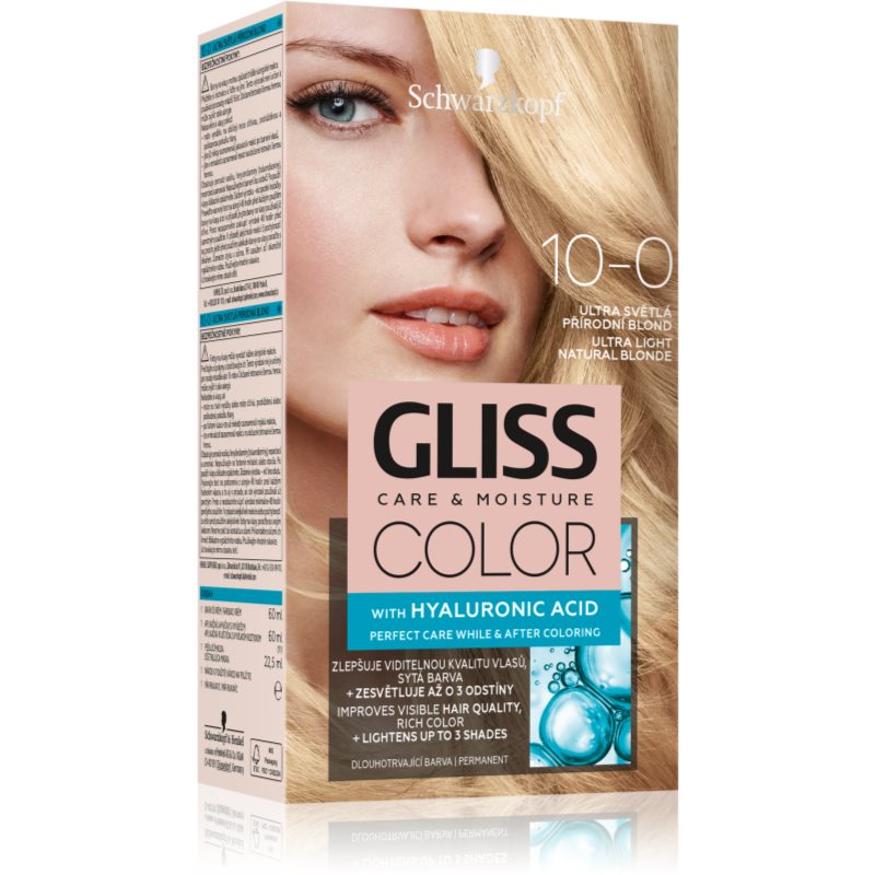 Schwarzkopf Gliss Color tartós hajfesték árnyalat 10-0 Ultra Light Natural Blonde 1 db-Ár