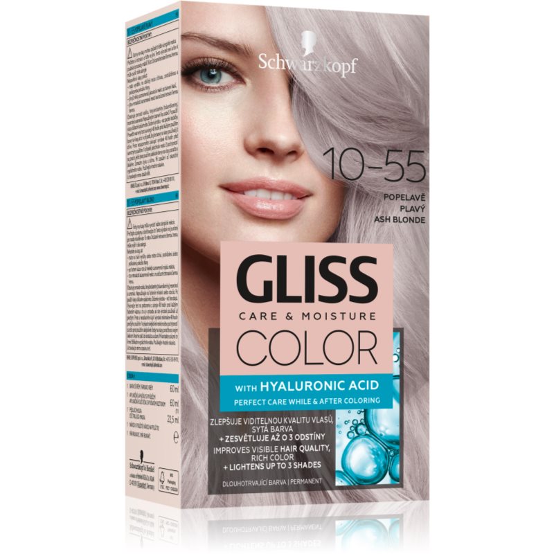 Schwarzkopf Gliss Color tartós hajfesték árnyalat 10-55 Ash Blond 1 db-Ár
