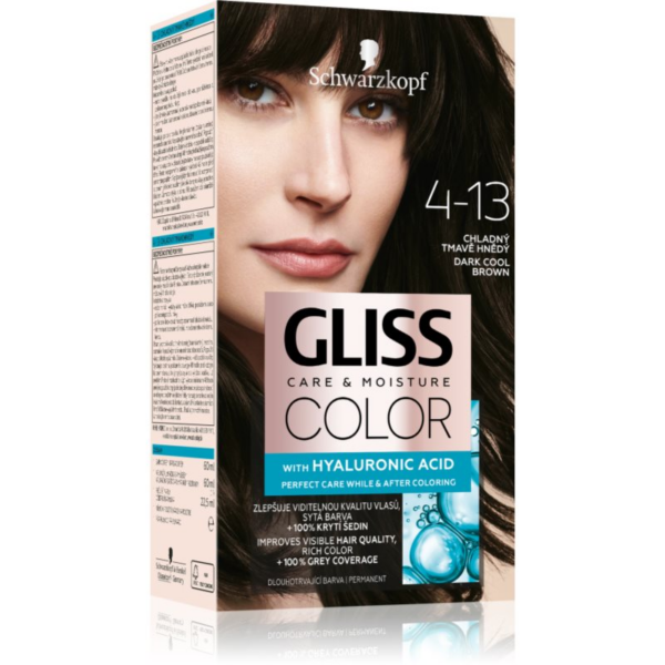 Schwarzkopf Gliss Color tartós hajfesték árnyalat 4-13 Dark Cool Brown 1 db