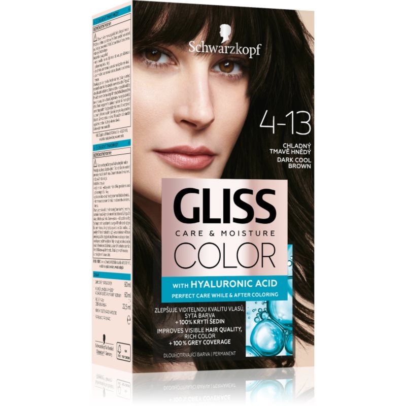 Schwarzkopf Gliss Color tartós hajfesték árnyalat 4-13 Dark Cool Brown 1 db