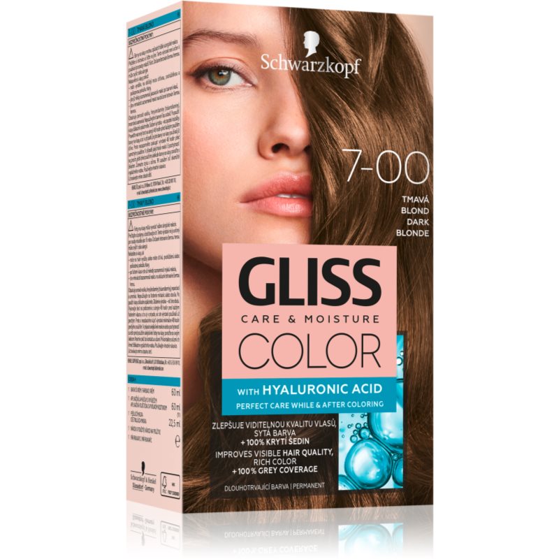 Schwarzkopf Gliss Color tartós hajfesték árnyalat 7-00 Dark Blonde 1 db-Eredeti