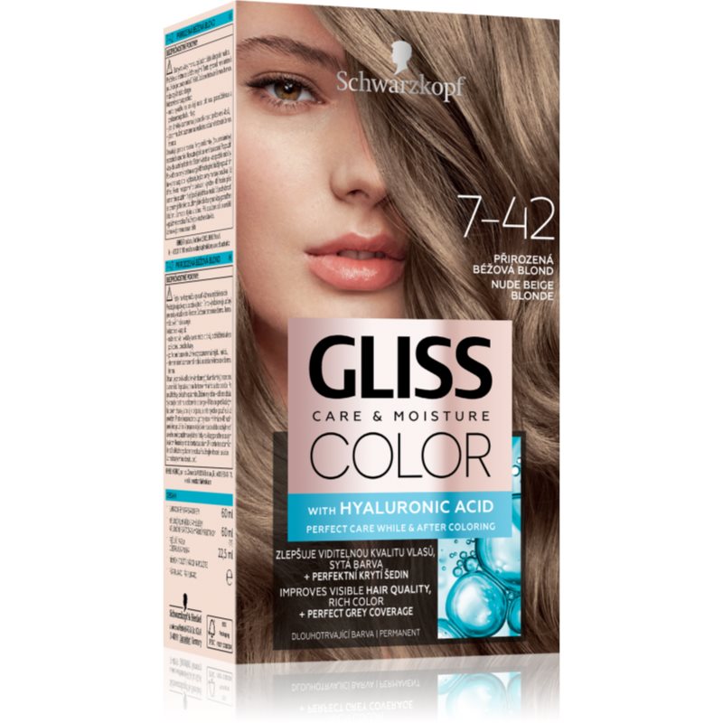 Schwarzkopf Gliss Color tartós hajfesték árnyalat 7-42 Nude Beige Blonde 1 db-Ár