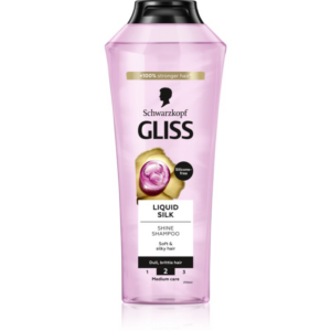 Schwarzkopf Gliss Liquid Silk regeneráló sampon az erős és fénylő hajért 400 ml