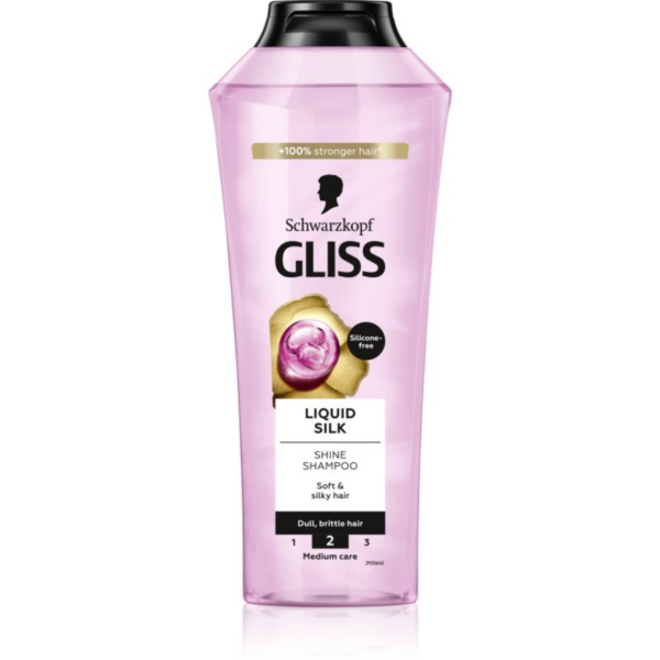 Schwarzkopf Gliss Liquid Silk regeneráló sampon az erős és fénylő hajért 400 ml