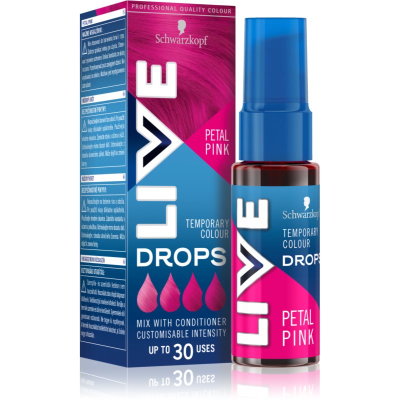 Schwarzkopf LIVE Drops lemosható színezőpasztilla árnyalat Petal Pink 30 ml-Ár