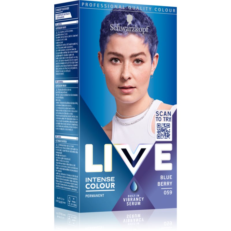 Schwarzkopf LIVE Intense Colour tartós hajfesték árnyalat 059 Blue Berry 1 db-Ár