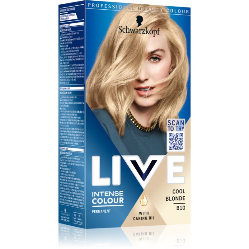 Schwarzkopf LIVE Intense Colour tartós hajfesték árnyalat B10 Cool Blonde 1 db-Ár