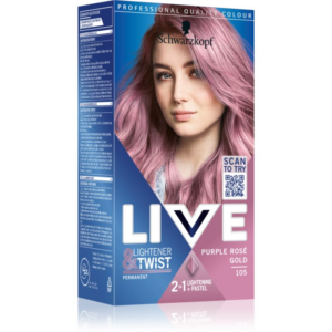 Schwarzkopf LIVE Lightener & Twist tartós hajfesték a haj élénkítésére árnyalat 105 Purple Rosé Gold 1 db-Ár