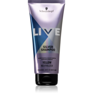 Schwarzkopf LIVE Silver tisztító sampon semlegesíti a sárgás tónusokat 200 ml