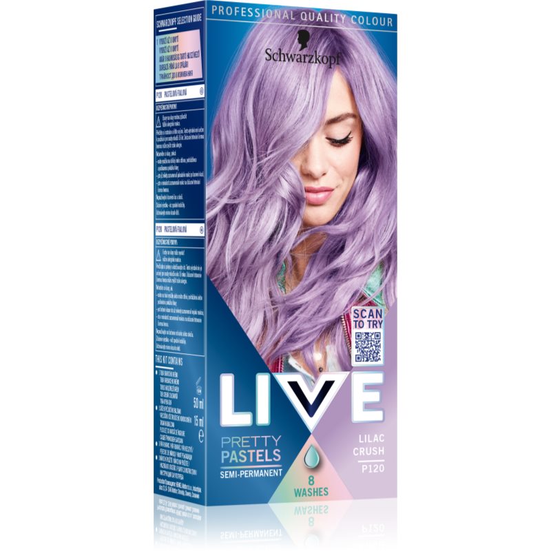 Schwarzkopf LIVE Ultra Brights or Pastel féltartós hajfesték árnyalat 120 Lilac Crush 1 db-Ár