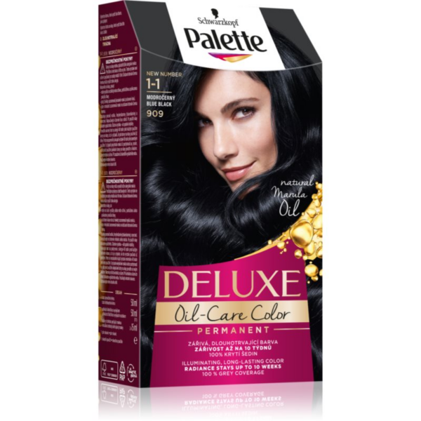 Schwarzkopf Palette Deluxe tartós hajfesték árnyalat 1-1 909 Blue Black 1 db