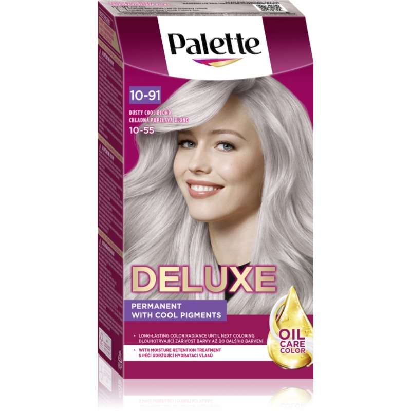 Schwarzkopf Palette Deluxe tartós hajfesték árnyalat 10-91 (10-55) Dusty Cool Blonde 1 db-Eredeti