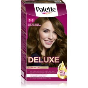 Schwarzkopf Palette Deluxe tartós hajfesték árnyalat 5-5 555 Golden Gloss Caramel 1 db-Eredeti