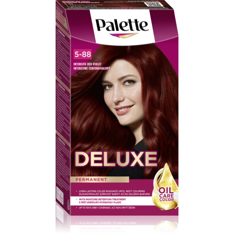 Schwarzkopf Palette Deluxe tartós hajfesték árnyalat 5-88 679 Intensive Red Violet 1 db-Eredeti