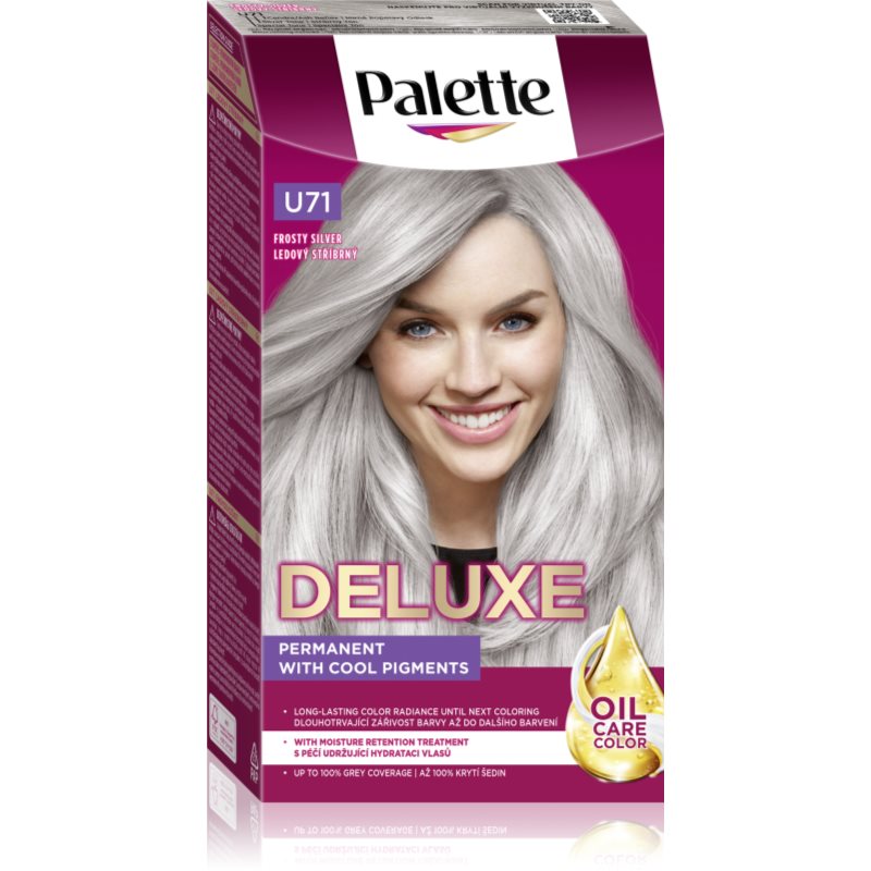 Schwarzkopf Palette Deluxe tartós hajfesték árnyalat U71 Frosty Silver 1 db-Eredeti