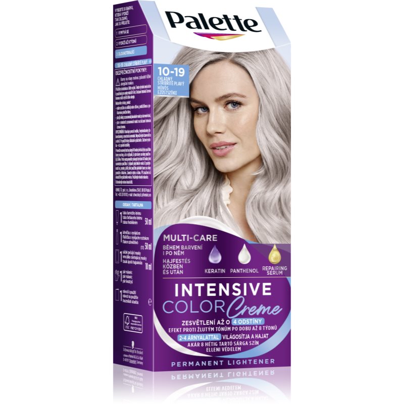 Schwarzkopf Palette Intensive Color Creme tartós hajfesték árnyalat 10-19 Cool Silver Blonde 1 db